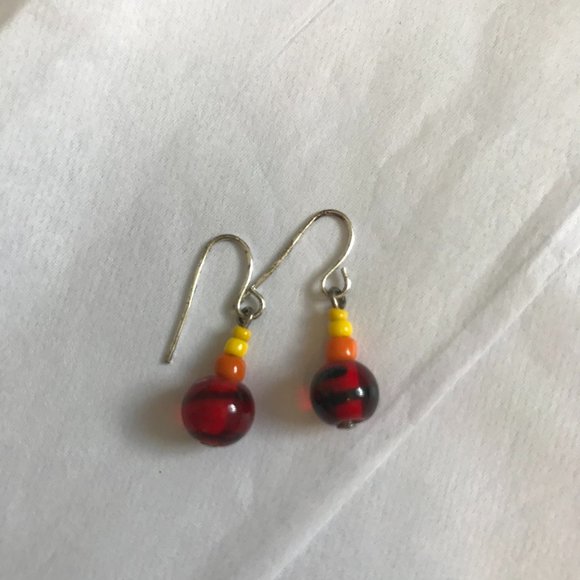 3/$15 Unique Artisan Red, Yellow, Orange Baubles - Picture 1 of 3